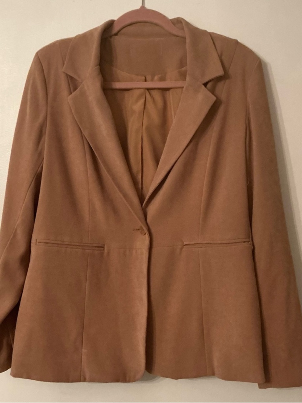 Womens  Vintage Camel Blazer Jacket
